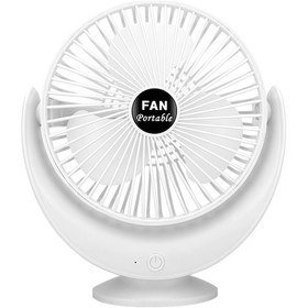 Resim Fosenze Usb Şarjlı Beyaz Mini Masaüstü Fanı, Taşınabilir Öğrenci Yurtları İçin 
