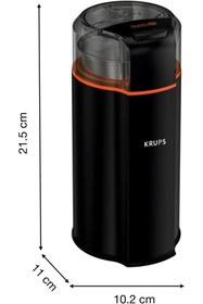 Resim Krups GX3328 Silent Vortex Elektrikli Kahve ve Baharat Öğütücü 3'ü 1 Arada, Sessiz, Çıkarılabilir Kap 