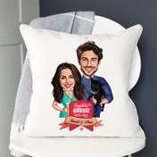 Resim Karikatürlü Harika Sevgililer Yastık 