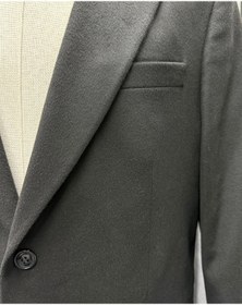 Resim Avni Ceylan Erkek Siyah Yünlü Kumaş Kapaklı Cep Detaylı Tek Düğme Blazer Ceket 