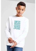 Resim Love Joy Peace Baskılı Unisex Çocuk Beyaz Sweatshirt (534643154) Beyaz 