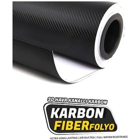 Resim 3d Karbon Fiber Folyo Siyah 60cm X 152cm 