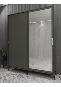 Resim İmaj Sürgülü Portmanto Vestiyer Füme - Montaj Dahil 160 Cm 