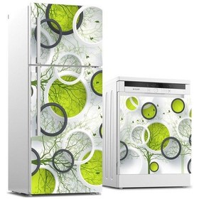 Resim Buzdolabı Ve Bulaşık Makinası Beyaz Eşya Sticker Kaplama Yeşil Yu 