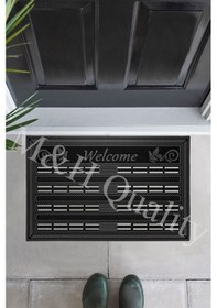 Resim Welcome Yazlı Kapı Önü Paspası Siyah Rengi Siyha 