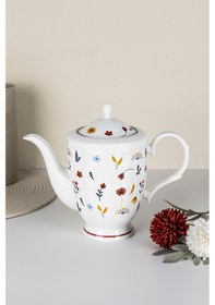 Resim Benante Porselen Desenli Demlik Beyaz 