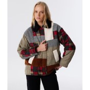 Resim Twist Ekose Desen Oversize Kadın Mont (TW6250012177) 