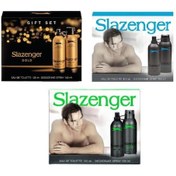 Resim Slazenger Gold + Active Sport Yeşil + Mavi Parfüm EDT 3 x 125 ML + Deodorant 3 x 150 ML 