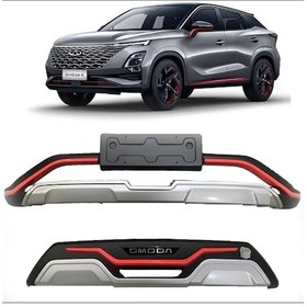 Resim Autogp Chery Omoda 5 Ön Ve Arka Tampon Koruma Difüzör Plastik Kırmızı Detaylı 2022+ Agp-bg-chr-171723 