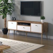 Resim Mbes Mobilya Beyza Ahşap Ayaklı 140 cm Atlantik Beyaz Tv Sehbası 