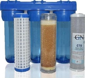 Resim 10 Inç 3 Aşama Daire Bina Sayaç Girişi Su Arıtma Cihazı Yıkanabilir-Reçine-Blok Karbon Filtreli 