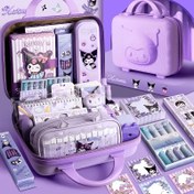 Resim Sanrio Sanrio kuromi Kırtasiye Seti - Mor Öğrenci Kırtasiye Hediye Kutusu, Defterler, Kalemler, Kurşun Kalem, Cetveller ve Daha Fazlası ile Tam Öğrenme Malzemeleri Kit 
