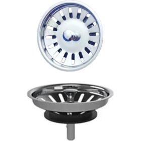 Resim Biterse Çöpmak Paslanmaz Çelik Sifon Süzgeci 8 cm Lavabo Evye Süzgeci Lavabo Gider Süzgeci 