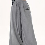 Resim Kadın Modası Rahat Geniş Bacaklı Pantolon, Sokak Stili Uzun, Düz Renk, Polyester, Bol Kesim, Kemer Olmadan, Cep Detaylı, Yetişkinler İçin, Bahar/Sonbahar 