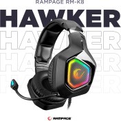 Resim Rampage Rm-K8 Hawker Siyah USB 7.1 Version Rgb Ledli Gaming Oyuncu Mikrofonlu Kulaklık 