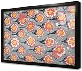 Resim Çiçek Ebru Çerçeveli Cam Tablo 20x30 cm CB10075 