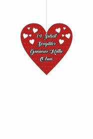 Resim cicigünler 14 Şubat Sevgililer Günü Kutlu Olsun Mağaza Dönkartı Kalp Model 