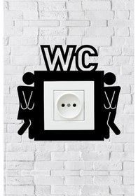 Resim Tuvalet Wc Tasarım Priz Çerçevesi İç Ölçü 8,4x8,4 Cm Dekoratif Priz - Anahtar Çerçevesi - Lavabo 