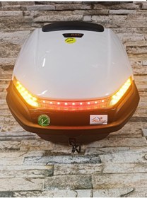 Resim G Motosiklet Arka Çanta 33lt Işıklı Stop Sağ Sol Sinyal Beyaz 