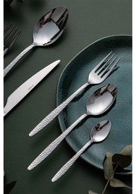 Resim Emsan Okaliptus 36 Parça 6 Kişilik Çatal Kaşık Bıçak Takımı Kutulu Gümüş 