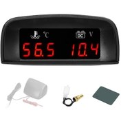Resim Youmex 2'li Araç Göstergesi: Dijital Su Sıcaklığı Ve Voltmetre - 9-36v Geniş Kullanım, Alarm Fonksiyonlu 