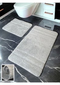 Resim Salzach Açık Gri 2li Banyo Paspası 60x100 50x60 Cm Açık Gri 