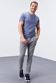 Resim TOMMY LIFE İndigo Fermuar Cepli Dar Kalıp Jogger Eşofman Altı, T01ER-84343 