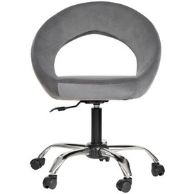 Resim Markaelz Krom Metal Ayaklı Ofis Çalışma Sandalyesi Raton Gri 