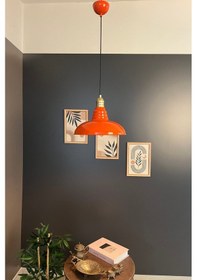 Resim Luzarana Sidney Metal Go Vde Turuncu Renkli Tekli Avize Sarkı... Turuncu 