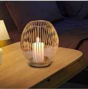 Resim Zcjb Magideal Metal Kafes Şamdan İçi Boş Ev Partisi 15cmx15cm Altın-66382 