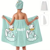 Resim 2 adet, Dantel, Düğmeli Bornoz ve Saç Havlusu ile Papatya, %100 Polyester, Örgü Kumaş, Yumuşak, Yüksek Emici Duş Kuru Saç Kapağı, Giyilebilir Banyo Havlusu, Yetişkin Ev Bornoz Saç Kapağı Seti, Banyo için Uygun, Emici, Hızlı Kuruyan, Banyo Malzemeleri, Banyo Aksesuarları, Sauna Etek, Spa Sauna Sarımı, Yıkama Bezi 