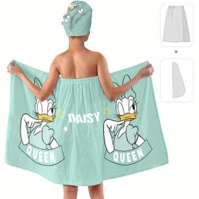 Resim 2 adet, Dantel, Düğmeli Bornoz ve Saç Havlusu ile Papatya, %100 Polyester, Örgü Kumaş, Yumuşak, Yüksek Emici Duş Kuru Saç Kapağı, Giyilebilir Banyo Havlusu, Yetişkin Ev Bornoz Saç Kapağı Seti, Banyo için Uygun, Emici, Hızlı Kuruyan, Banyo Malzemeleri, Banyo Aksesuarları, Sauna Etek, Spa Sauna Sarımı, Yıkama Bezi 