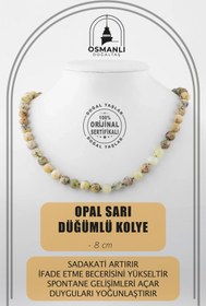 Resim OSMANLI DOĞAL TAŞ Opal Sarı 8 Mm Düğümlü Doğal Taş Kolye 
