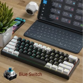 Resim Valkyrie Leaven K620 Blue Switch Mekanik Gaming Oyun Klavyesi Rgb 61 Key Mavi Tuş Type-C Klavye Beyaz-Siyah 