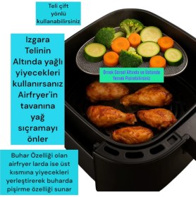 Resim Philips Airfryer 3000 Serisi HD9257/80 Xl 5.6 Lt Fritöz Buhar Izgarası ve Yağ Önleyici Aparat Uyumlu 