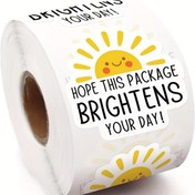 Resim 500 adet Gülümseyen Güneş "Bu Paket Güneşinizi Aydınlatır Umuyorum!" Etiketleri - Güneş Tasarımı, Dayanıklı PET Kağıdı, Küçük İşletmeler, El Yapımı Ürünler ve Teşekkür E-postası için İdeal 
