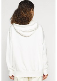 Resim Nike Sportswear Phoenix Fleece Oversized Hoodie Full Zip Bol Kesim Kapüşonlu Kadın Sweatshirt Krem Krem 