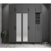 Resim Açelya Portmanto Vestiyer Füme 200cm M10 