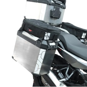 Resim GP KOMPOZİT Universal 40 lt x 2 Alüminyum ve Kumaş Motosiklet Yan Çanta Seti Siyah 