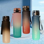 Resim Spor Suyu Şişesi, 1000ml/33.8oz, Sızdırmaz Kapak, Tek Tuşla Açılabilen, Taşıma Askısıyla İdeal, Spor Salonu ve Dış Mekan Aktiviteleri İçin 
