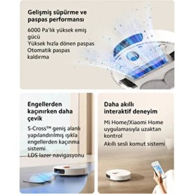 Resim Xiaomi Yeni Robot Vacuum Çöp Istasyonlu Kendini Temizleyen Akıllı Robot Süpürge - 6000PA Yüksek Emiş 