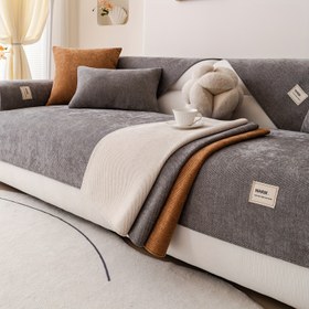Resim 1 adet Bahar Koleksiyonu Düz Renk Chenille Koltuk Örtüsü Etiketli, Evcil Hayvan Dostu Koltuk Koruyucu, Makinede Yıkanabilir, Tek Kişiden 4 Kişilik Koltuklara Uygun - AICHO HOUSE, Estetik Ev Dekoru|Klasik Koltuk Örtüsü|Rahat Atmosfer, Koltuk Dekoru ve Koltuk Örtüleri 