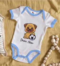 Resim Bitmeyenkartus Bk Kids Kişiye Özel Mavi Bebek Body Zıbın - Model 199 Çok Renkli 