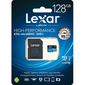 Resim Lexar 128GB MicroSDXC U1 633X 95MB/sn UHS-1 Class10 Hafıza Kartı 