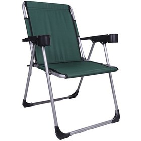 Resim Alin Metal 140 Kg Taşima Kapasiteli Lüks Bardaklıklı Kamp & Piknik Sandalyesi Yeşil Yeşil 