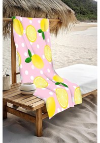 Resim Dijital Baskı Plaj Deniz Havlusu Limon Desenli Peştamal Hvl0163 Renkli 