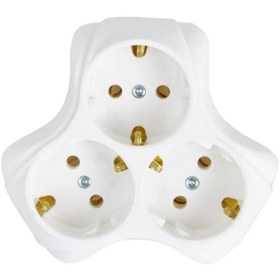 Resim Almera Beyaz 3 lü Topraklı Priz Golyat 1 Adet 