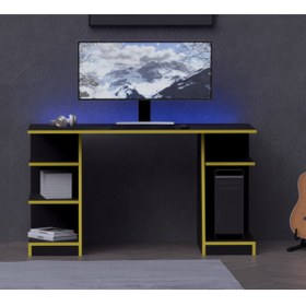 Resim Alfimo Mobilya KRONOS OYUNCU MASASI - BİLGİSAYAR MASASI - GAMER MASASI - 59x136 Cm AFM180 