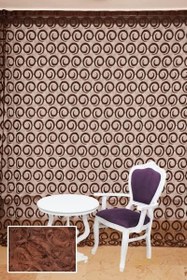 Resim VAKKO MODEL ACI KAHVE RENK İP PERDE HAZIR DÜĞMELERİ DİKİLMİŞ İP PERDE 300 * 270 cm 