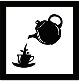 Resim Demlik Ve Fincan Temalı Oto-motor-laptop-duvar-dekor 10 X 10 Cm 